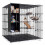 Modular XXL Cat Enclosure with Hammock, Black, 144x144x142 cm 6