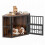Corner Dog Crate & TV Stand with Adjustable Bowl Rack 3