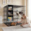 Modular XXL Cat Enclosure with Hammock, Black, 144x144x142 cm 7