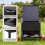 Large Capacity Black Chicken Feeder, Galvanized Metal 7