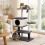 Cat Tree with Sisal Posts & Plush House, 99 cm, Grey 3