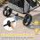 Heavy Duty Dog Stroller with Foot Brake, Yellow, 220 lbs Capacity 5