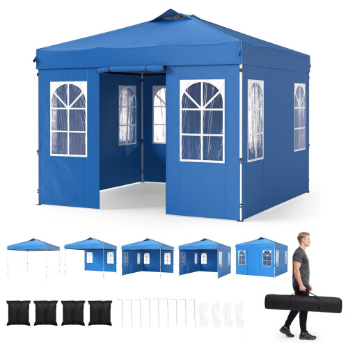 10 x 10 FT Waterproof Pop Up Canopy Tent with Sidewalls 2