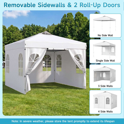 10x10 FT Waterproof Pop Up Canopy Tent with Sidewalls 1