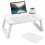 White Folding Bed Tray with Tablet Slot - 59.5 x 39.5 cm 3