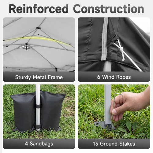 10 x 20 FT Pop Up Canopy Tent with 6 Sidewalls, Adjustable Height 1