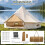 Waterproof Bell Tent with Stove Jack, Mesh Windows, Beige 8