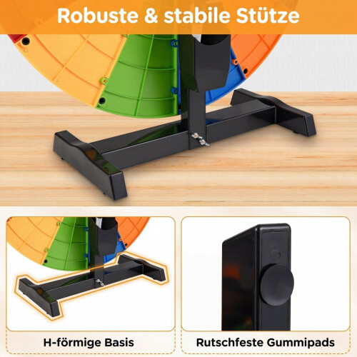 60cm Tabletop Prize Wheel with Stand - 12 Slots, Multi-Color 2