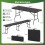 Folding Rattan-Look Garden Table, HDPE Top, Black 2