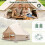 Waterproof Bell Tent with Stove Jack, Mesh Windows, Beige 4