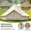 Waterproof Bell Tent with Stove Jack, Mesh Windows, Beige 6