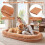 Removable Human Dog Bed with Plush Blanket - Brown 7