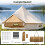Waterproof Bell Tent with Stove Jack, Mesh Windows, Beige 3