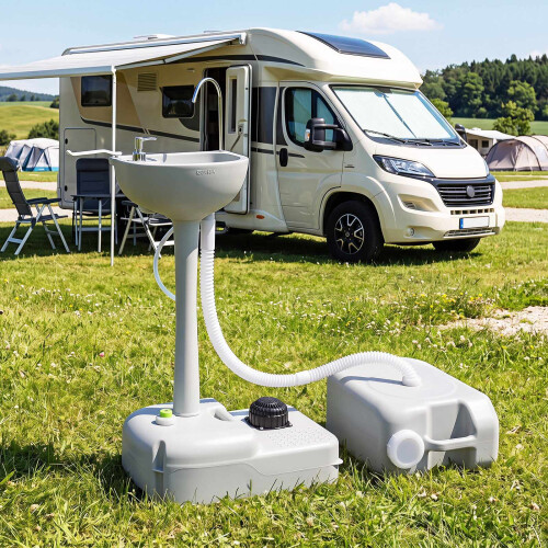 Portable Camping Sink with 4.5 Gal Tank & Wheels 1