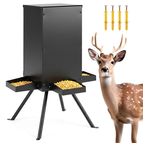 Gravity Deer Feeder, 90LB Capacity, 4 Trays, Galvanized Steel 2
