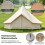 Waterproof Bell Tent with Stove Jack, Mesh Windows, Beige 7