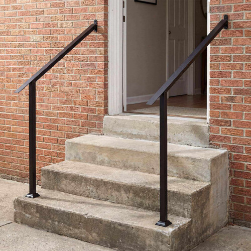 Adjustable Wall Mount Handrail for 3/4 Outdoor Steps