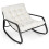 Outdoor Rocking Chair with Thick Cushion, Beige 1