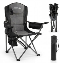 Folding Camping Chair, Lightweight, 200kg Capacity, Black
