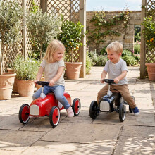 Toddler Ride-On Push Car, Black - Steel Frame, Anti-Slip Wheels