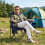 Lightweight Folding Camping Chair with Cooler Bag, Blue 1