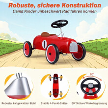 Red Toddler Ride-On Car with Steel Frame & Anti-Slip Wheels