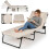 Foldable Sun Lounger with Removable Mattress, 4-Position Adjustable 1