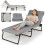 Foldable Sun Lounger with Adjustable Backrest & Cushion 1