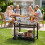 34" x 20" Double-Shelf Grill Table with Steel Top 1