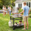 34" x 20" Double-Shelf Grill Table with Steel Top 8