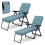 Foldable Blue Sun Lounger with Adjustable Backrest & Cushion 8