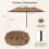 15ft Double-Sided Patio Umbrella, Solar LED Lights, Brown 8