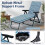 Foldable Blue Sun Lounger with Adjustable Backrest & Cushion 2