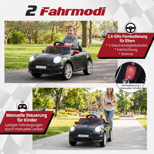 12V Kids Electric Car, BMW Mini Design, Black, Remote Control 1