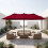 15.5FT Extra-Large Patio Umbrella, Red, 144 LED Lights 3