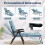 Foldable Blue Sun Lounger with Adjustable Backrest & Cushion 3
