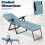 Foldable Blue Sun Lounger with Adjustable Backrest & Cushion 5
