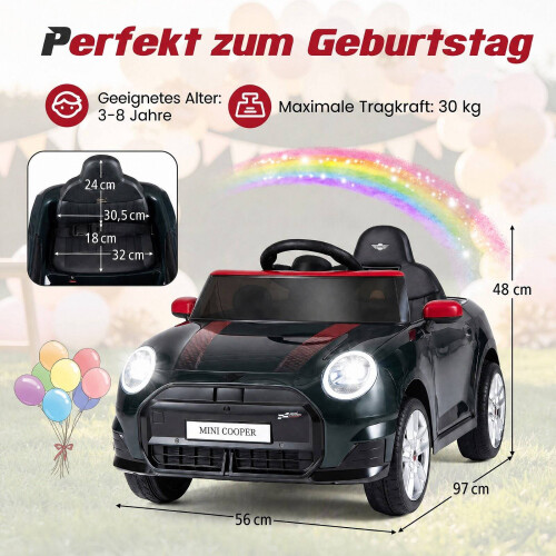 12V Kids Electric Car, BMW Mini Design, Black, Remote Control 2