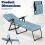 Foldable Blue Sun Lounger with Adjustable Backrest & Cushion 6