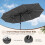 15ft Double-Sided Patio Umbrella, Solar LED Lights, Grey 8