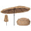 15 x 9 FT Double-Sided Tiki Patio Umbrella, Brown 6