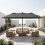 15ft Double-Sided Patio Umbrella, Solar LED Lights, Grey 1