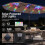 15ft Double-Sided Patio Umbrella, Solar LED Lights, Brown 3