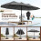 15ft Double-Sided Patio Umbrella with Solar LED Lights 7