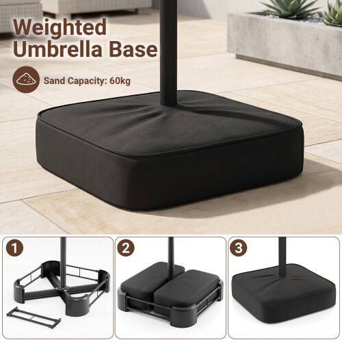 15ft Double-Sided Patio Umbrella with Solar LED Lights 1