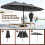 15ft Double-Sided Patio Umbrella, Solar LED Lights, Grey 4