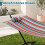 Hammock with Stand, Wooden Spreader Bars & Cushion 6