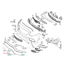 3X Left & Right Front Bumper Lip Spoiler Chrome Trim for C Class W205 C180 C200 A2058851374 A2058851474