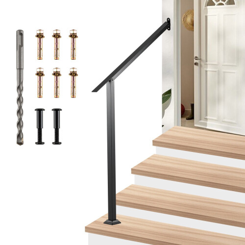 Adjustable Wall Mount Handrail for 3/4 Outdoor Steps 2