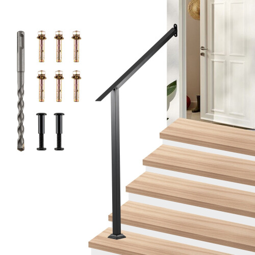 Adjustable Outdoor Handrail for 3/4 Steps, Galvanized Steel 2
